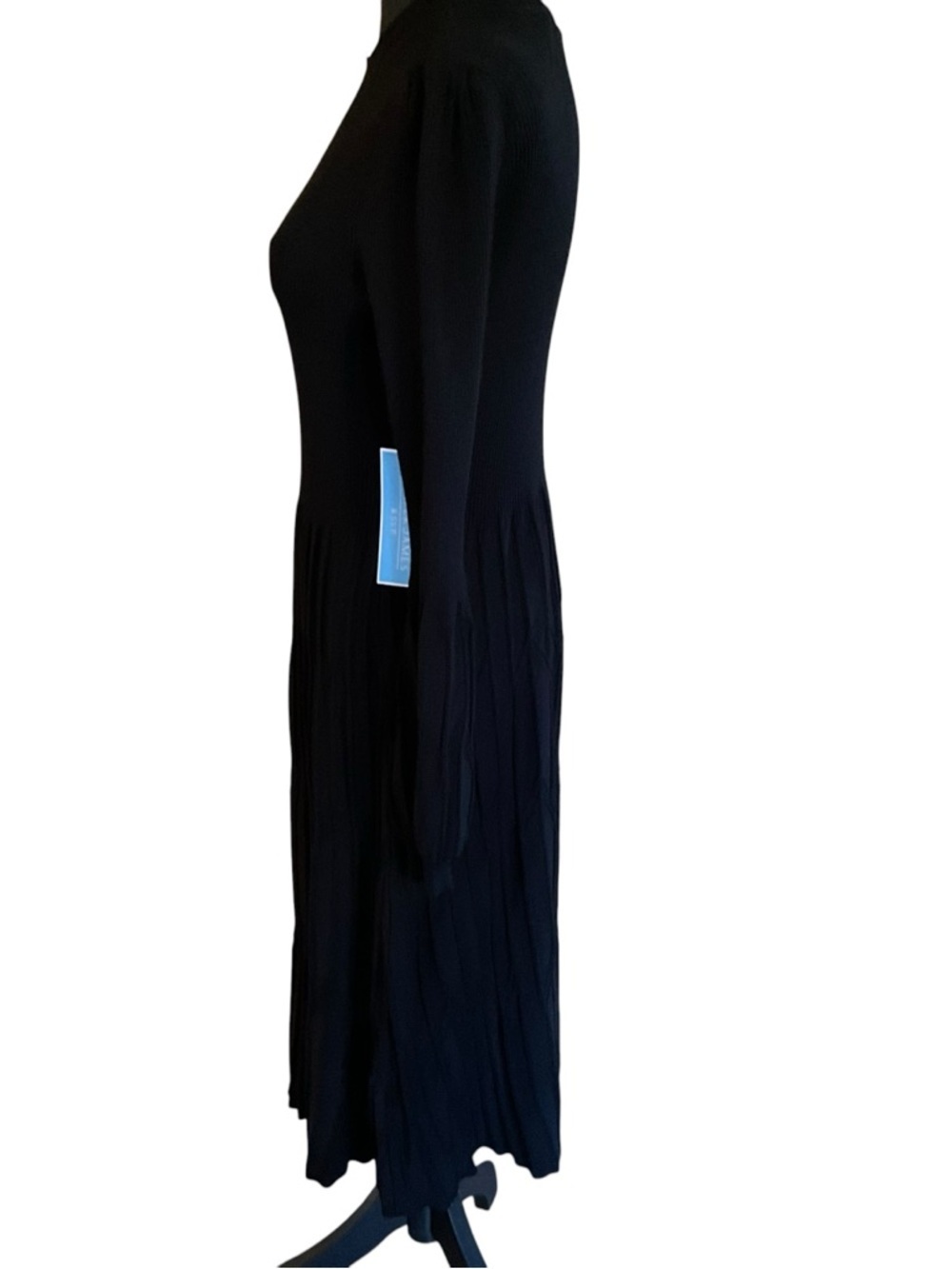 Draper James RSVP Black Pleated Sweater Dress Long Sleeve Size Small NWT - Picture 4 of 11